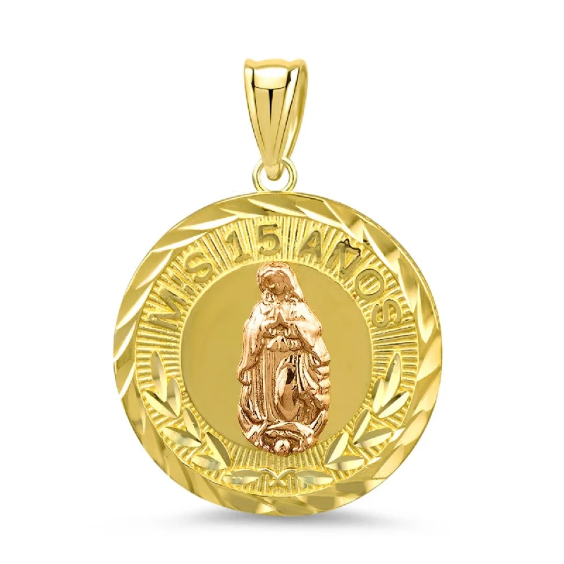 10KT Yellow and Rose Gold Quinceanera Charm. Chain not Included