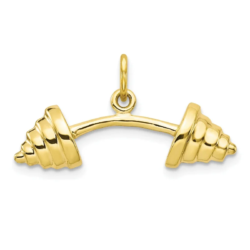 10KT Yellow Gold 15X26MM Barbell Charm