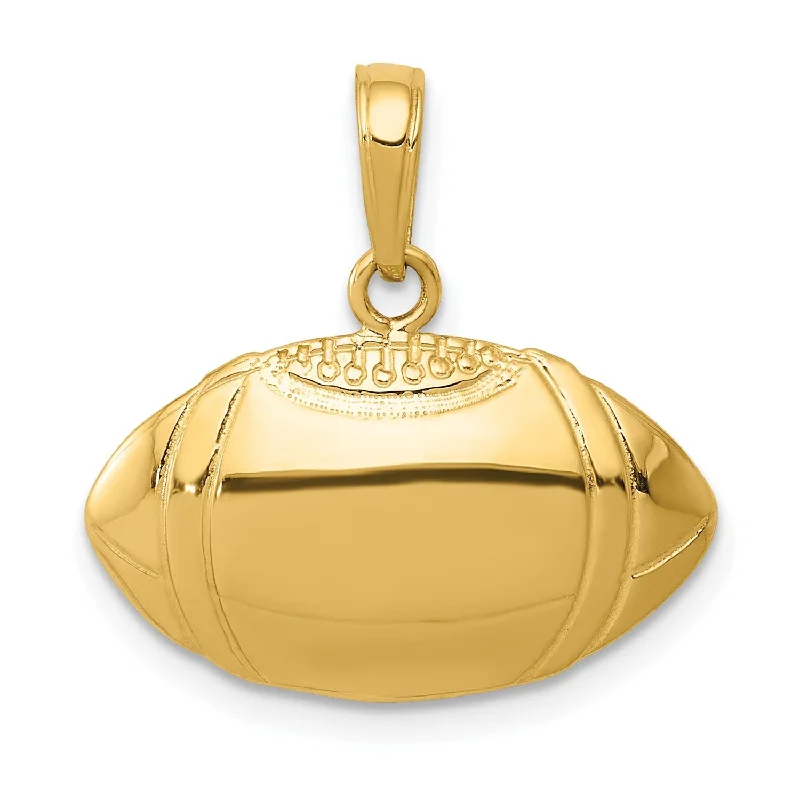 10KT Yellow Gold 20MM Football Pendant. Chain not Included