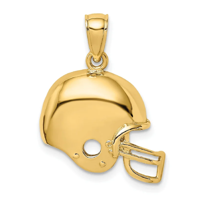 10KT Yellow Gold 20X17MM Football Helmet Pendant. Chain not Included