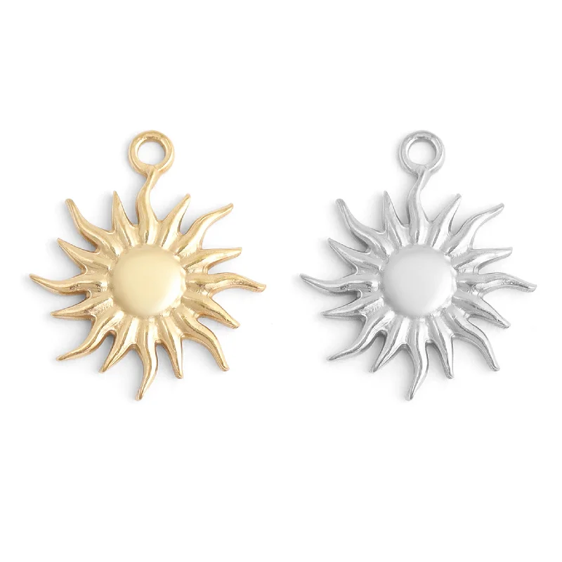 18K Gold PVD Stainless Steel Mystic Sun Charm / PDL0116