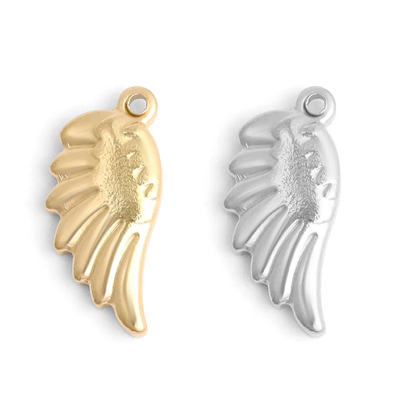 18K Gold PVD Stainless Steel Small Angel Wing Charm / PDL0105