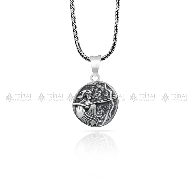 925 Sterling silver handmade  unique design Artemis charm pendant nsp874