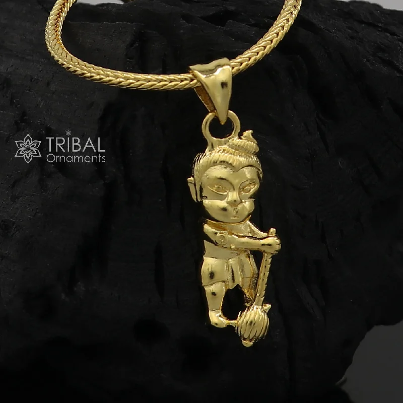 925 sterling silver or gold polished handmade Lord bal hanuman design stylish pendant nsp887