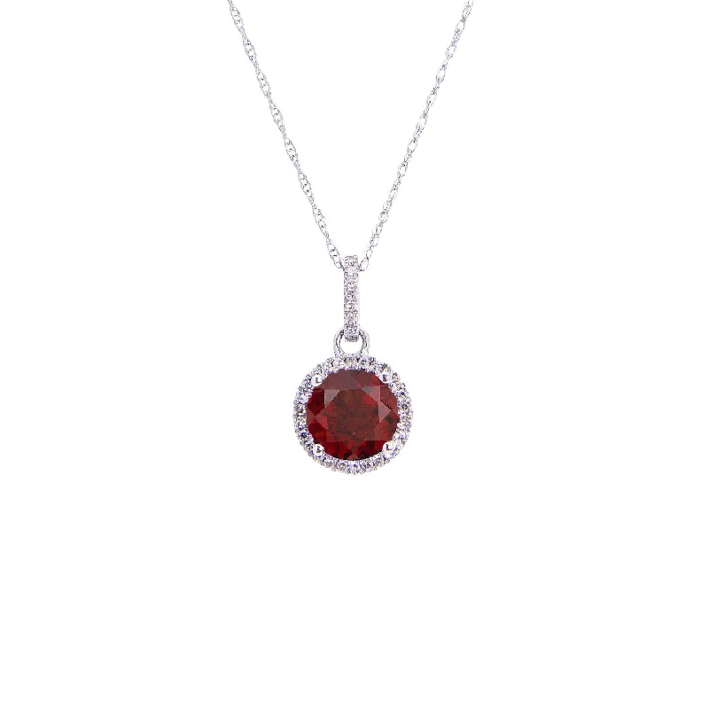 Sabel Collection Birthstone and Diamond Halo Pendant