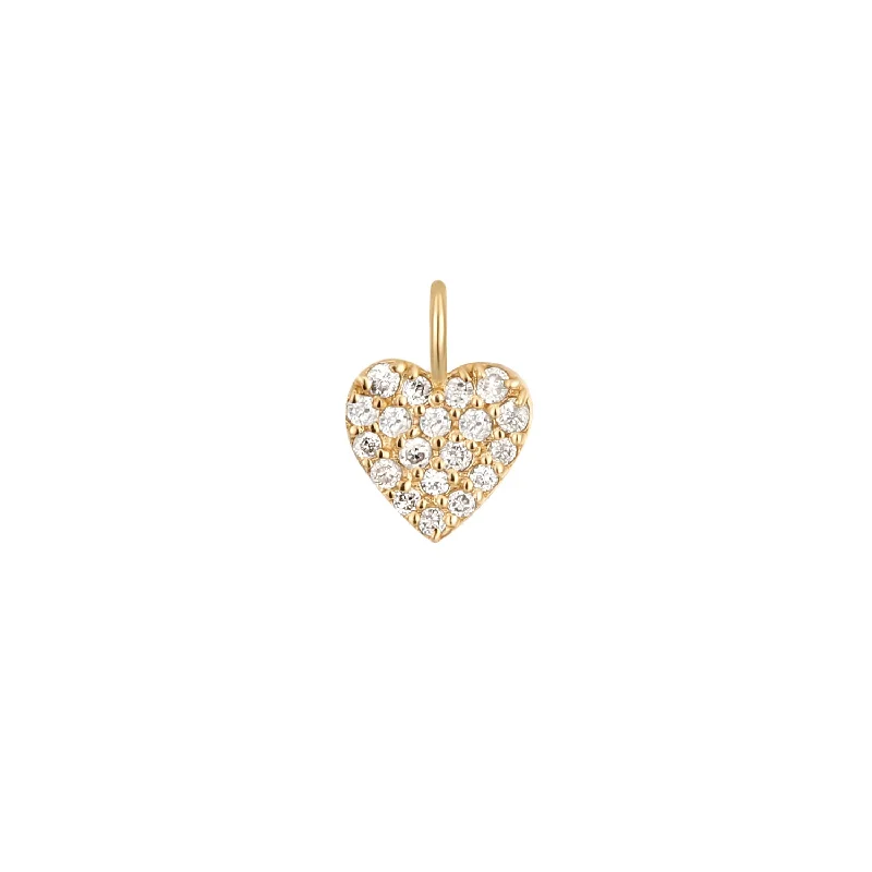 Permanent Jewelry 14K Solid Gold Diamond Heart Charm / PMJ1001