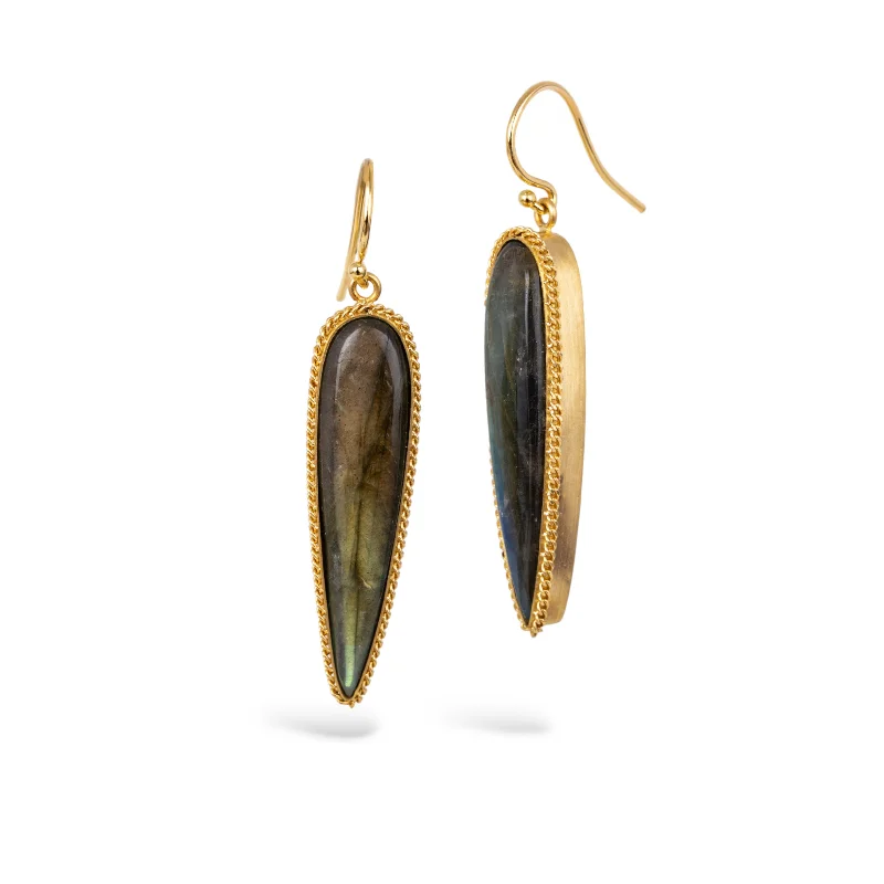 Elongated Labradorite Earrings