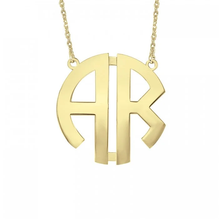 Fink's 25mm Original Two Initial Monogram Necklace