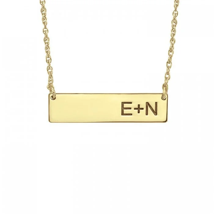 Fink's Horizontal Initial Bar Necklace