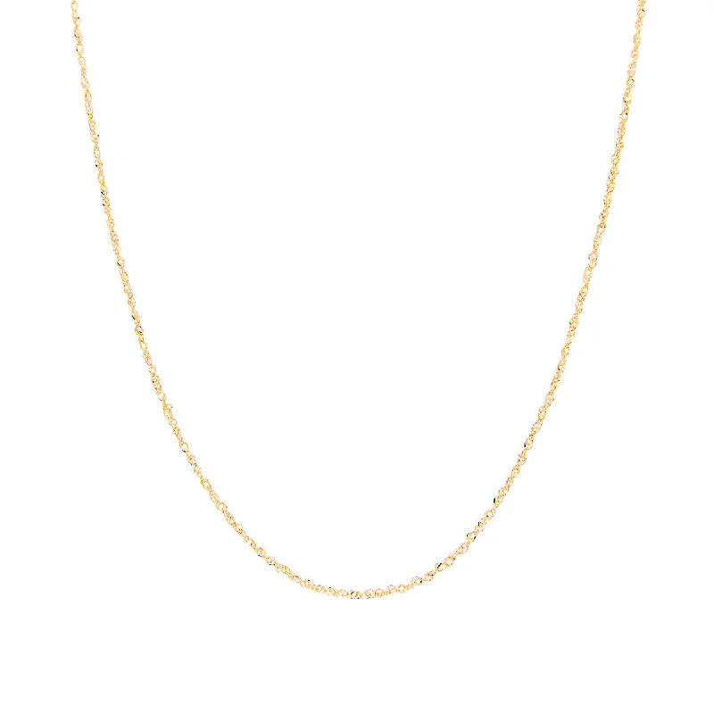 Fink's Jewelers 1.25mm Singapore Sparkle Chain Necklace in 14K Yellow Gold