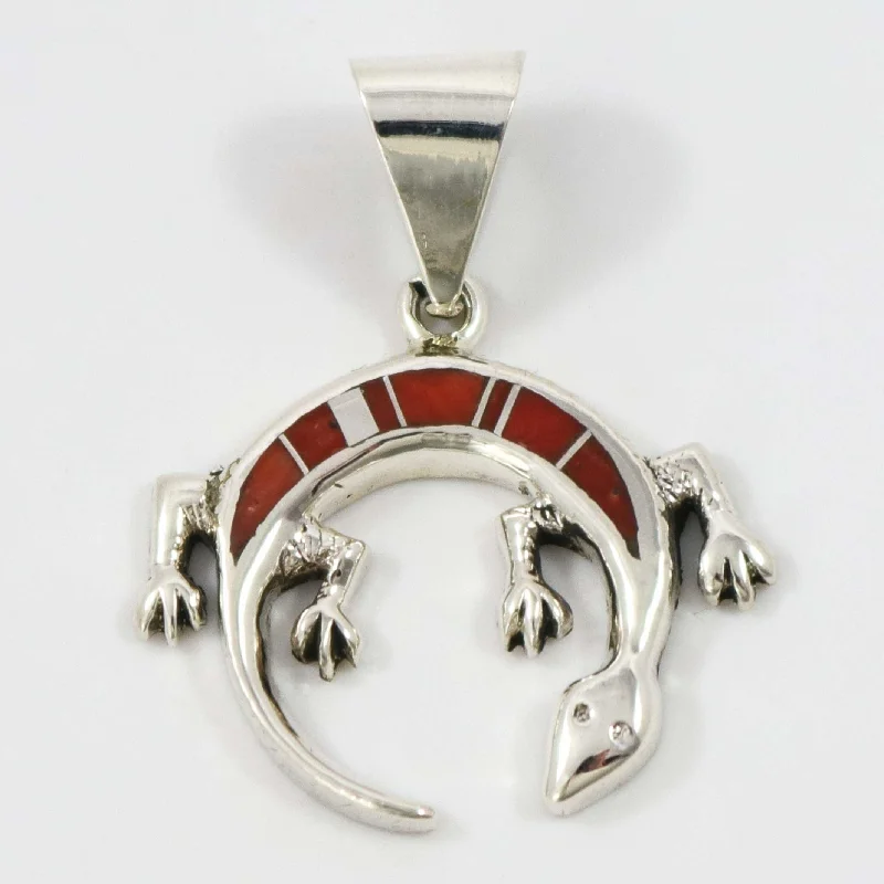 Inlay Lizard Pendant