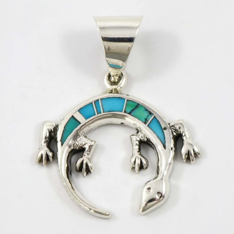 Inlay Lizard Pendant