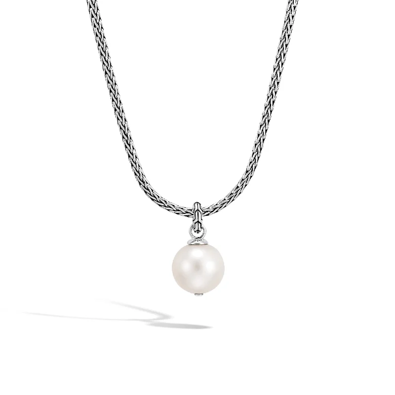 John Hardy Classic Chain Sterling Silver Freshwater Pearl Pendant Necklace