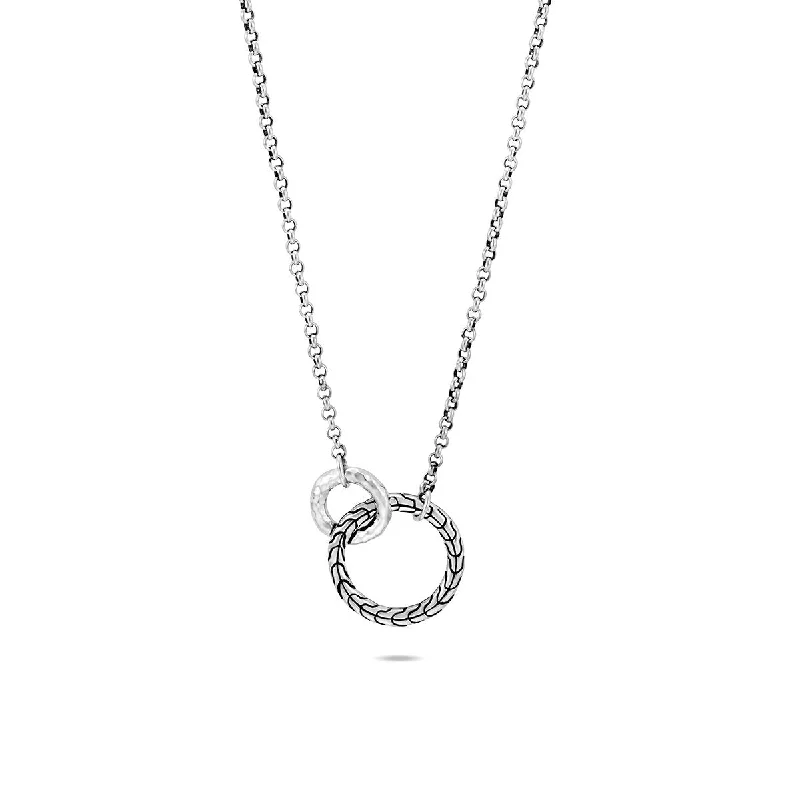 John Hardy Classic Chain Sterling Silver Interlinking Circle Pendant Necklace