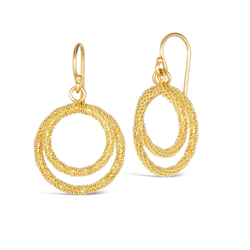 Paired Circle Stardust Earrings