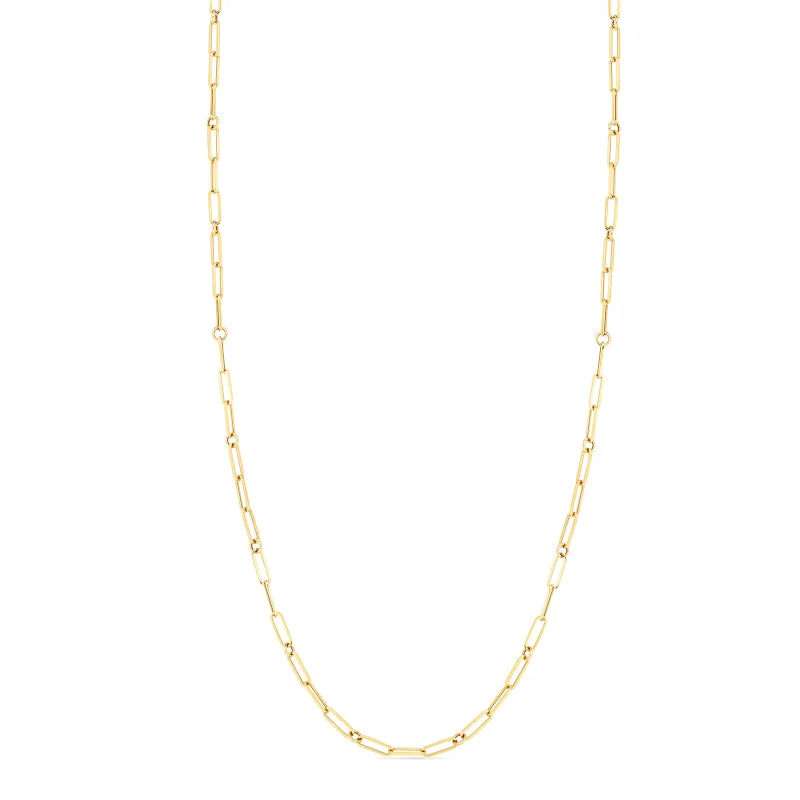 Roberto Coin Designer Gold 18K Yellow Gold Fine Paperclip Link Chain