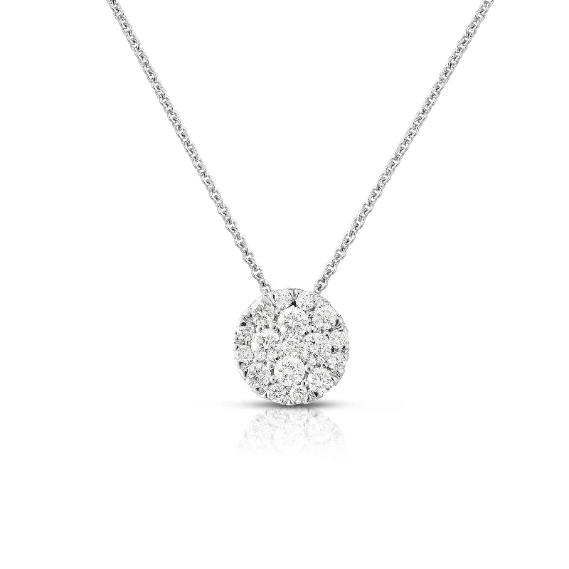 Sabel Collection 14K White Gold Round Diamond Cluster Pendant