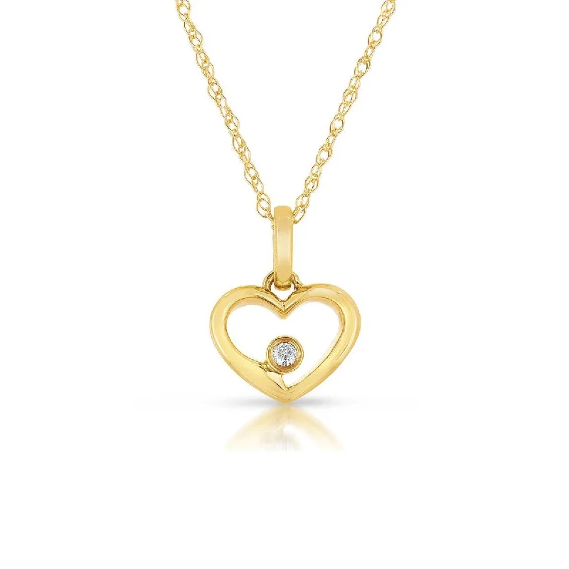 Sabel Collection Heart Pendant with Diamond in 14K Yellow Gold