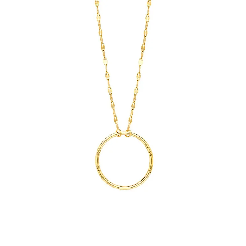 Sabel Everyday Collection 14K Yellow Gold Circle Pendant Necklace