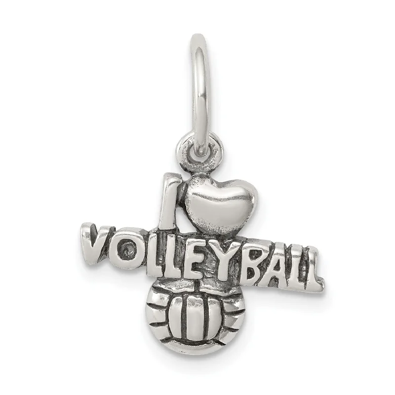 Sterling Silver 15X17MM Volleyball Charm