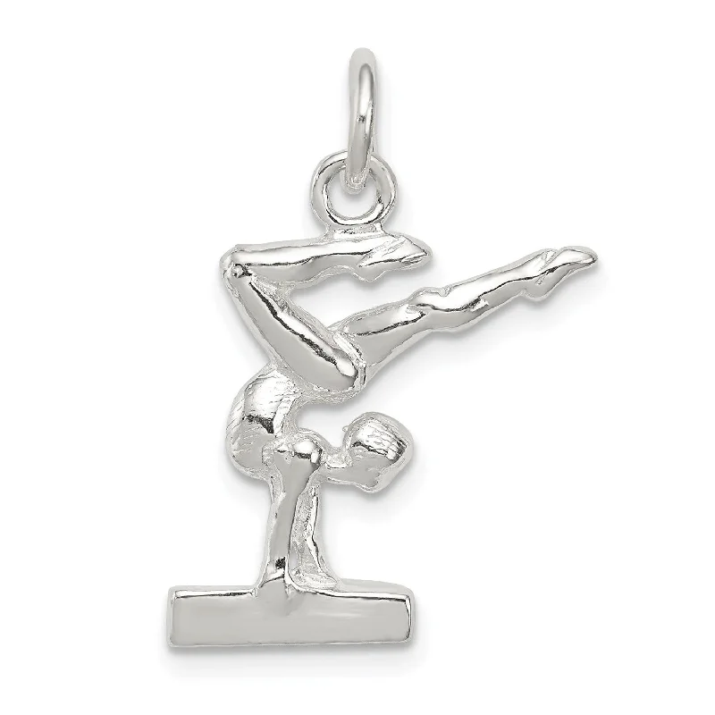 Sterling Silver 22X18MM Gymnast Charm