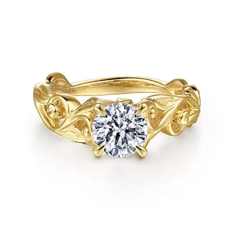 GABRIEL & CO "Floral" Engagement Ring