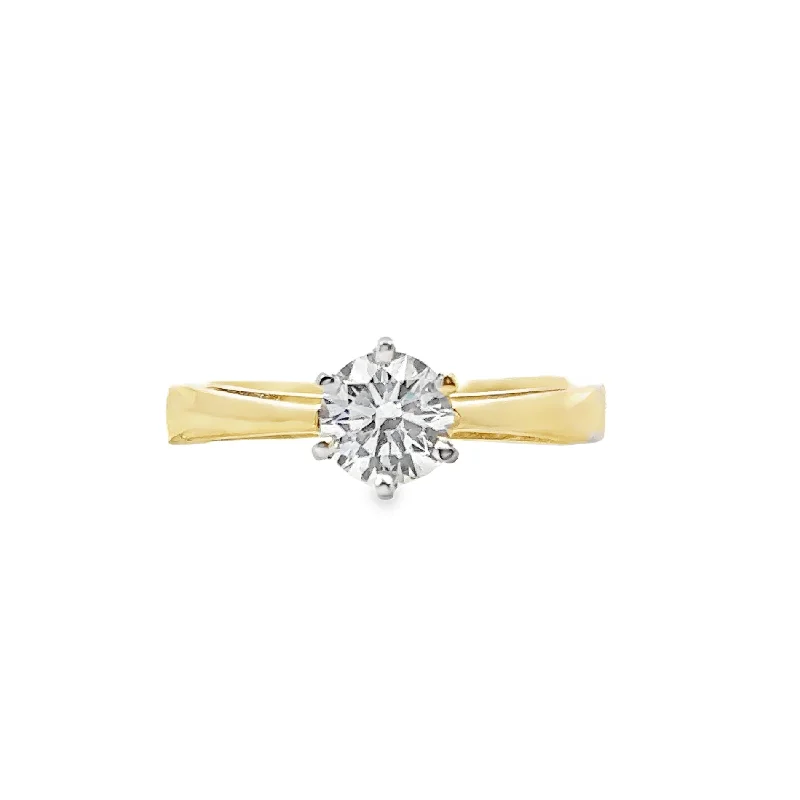 Lab Grown Yellow Gold Diamond Solitaire Engagement Ring