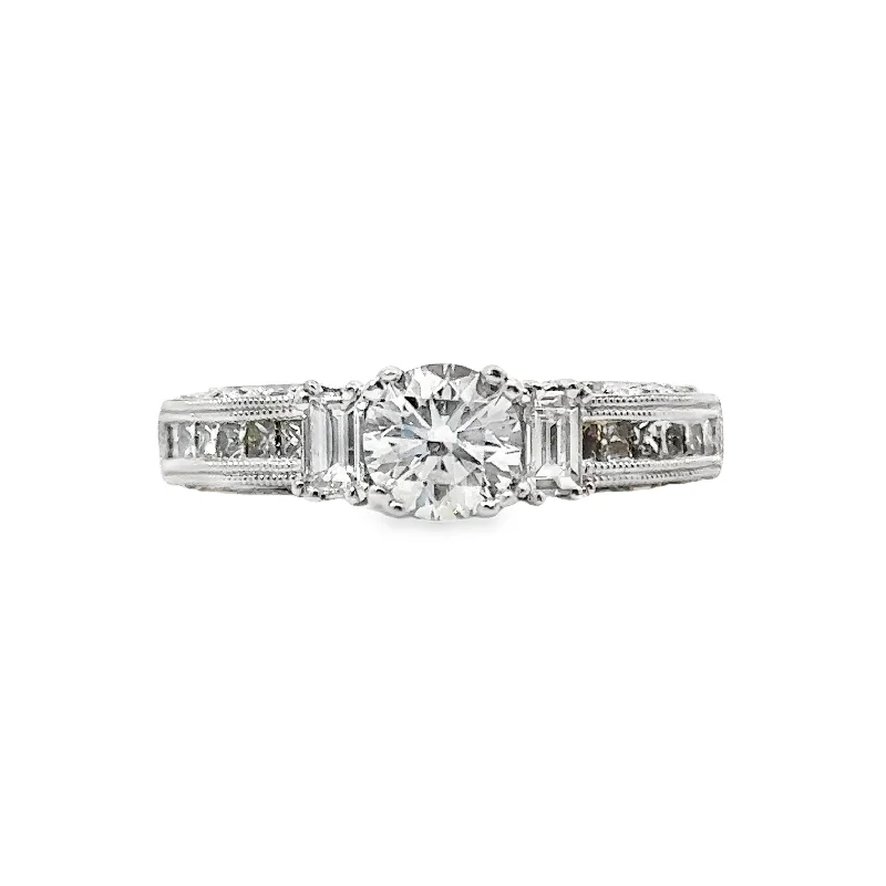 Lab Grown White Gold Three Stone Diamond Engagement Ring