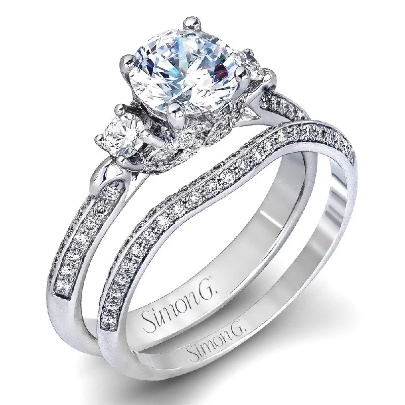 Simon G. Three Stone Wedding Set