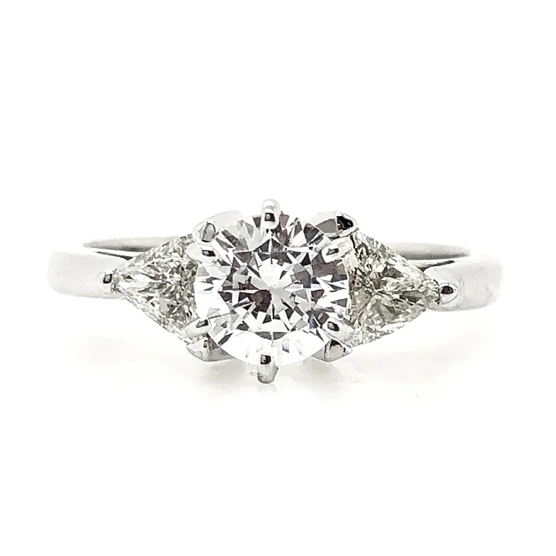 White Gold Three Stone Engagement Ring