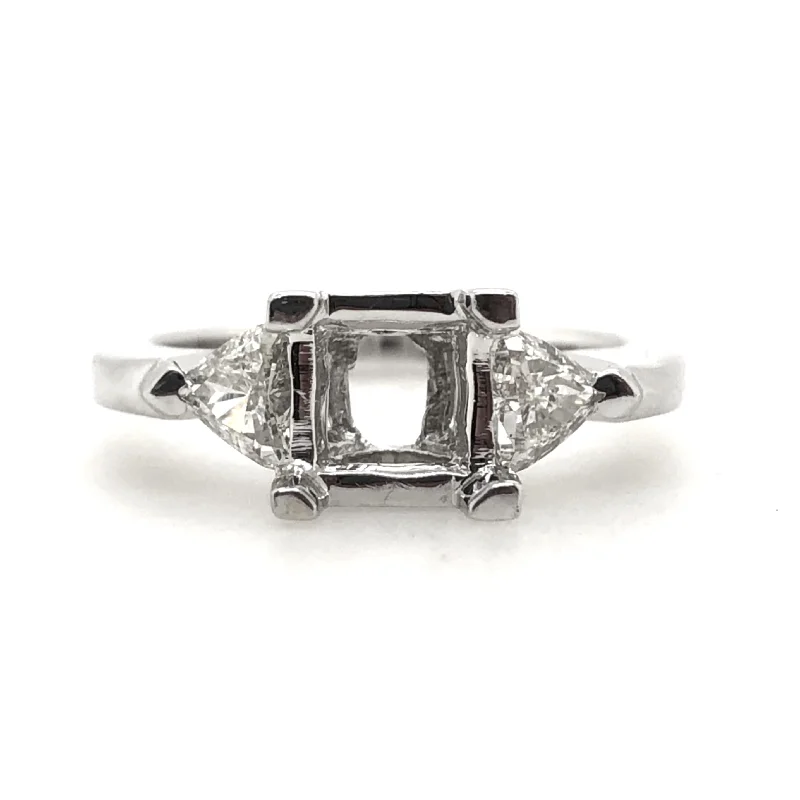 White Gold Three Stone Engagement Ring