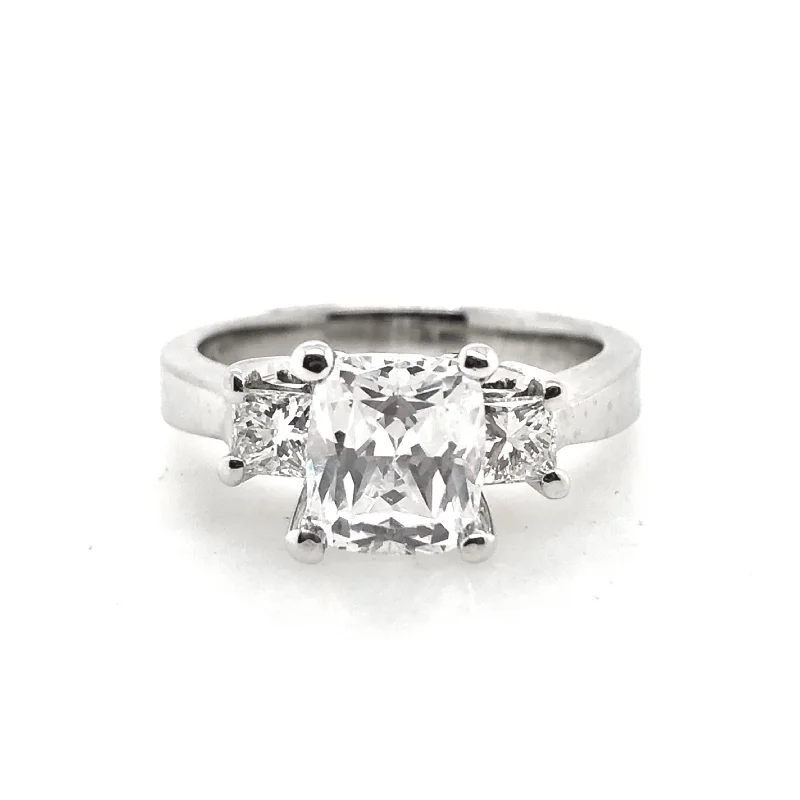 White Gold Three Stone Engagement Ring