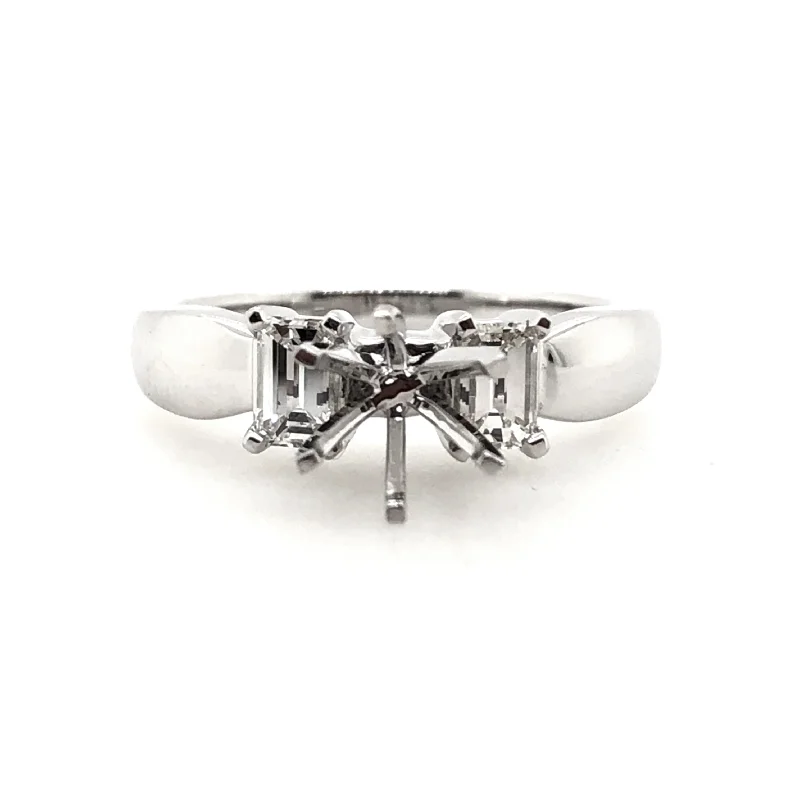 White Gold Three Stone Engagement Ring