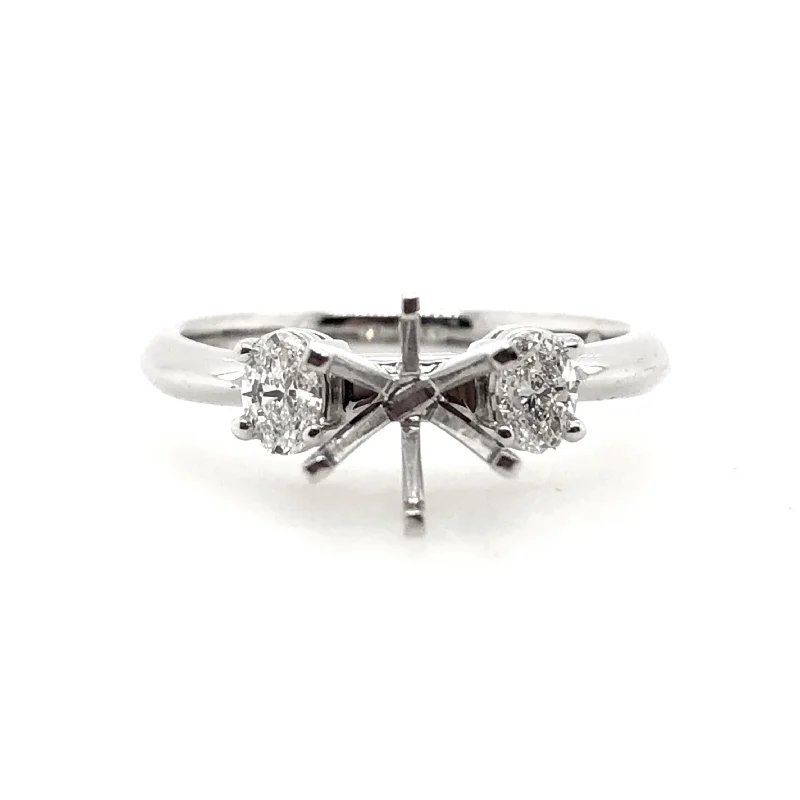 White Gold Three Stone Engagement Ring