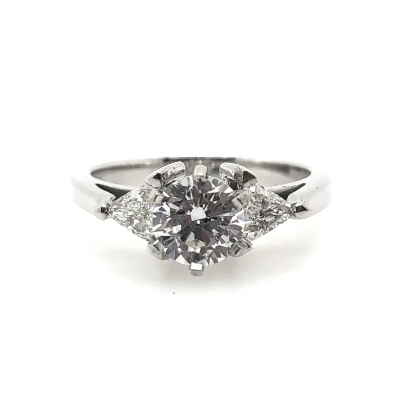 White Gold Three Stone Engagement Ring