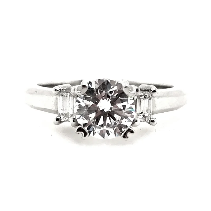 White Gold Three Stone Engagement Ring