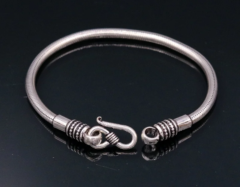 4mm  925 sterling silver handmade amazing inches snake chain flexible unisex bracelet jewelry from Rajasthan india sbr47