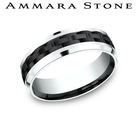 Benchmark Titanium/White Gold Men's Wedding Band