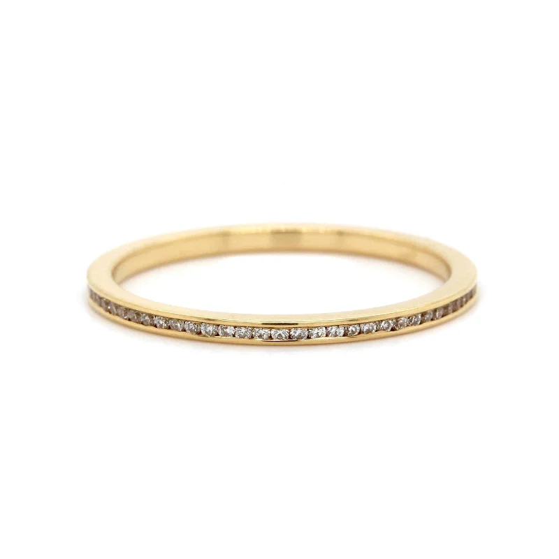 18K Rose Gold Channel Set Diamond Eternity Band