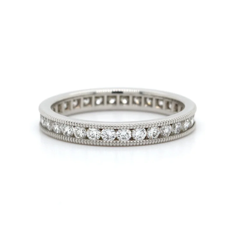 Platinum Channel Set Round Diamond Eternity Band