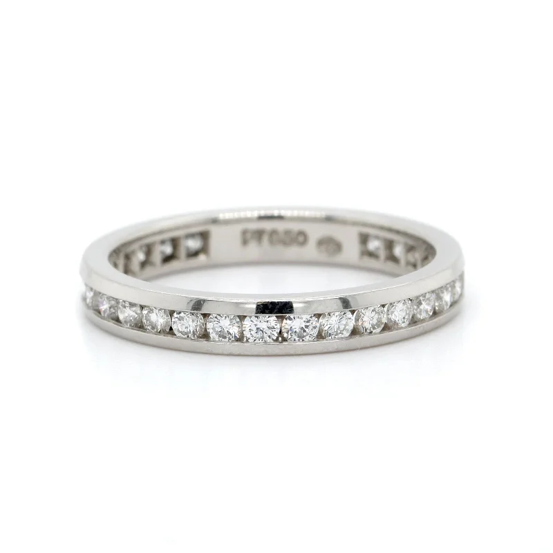 Platinum Channel Set Round Diamond Eternity Band