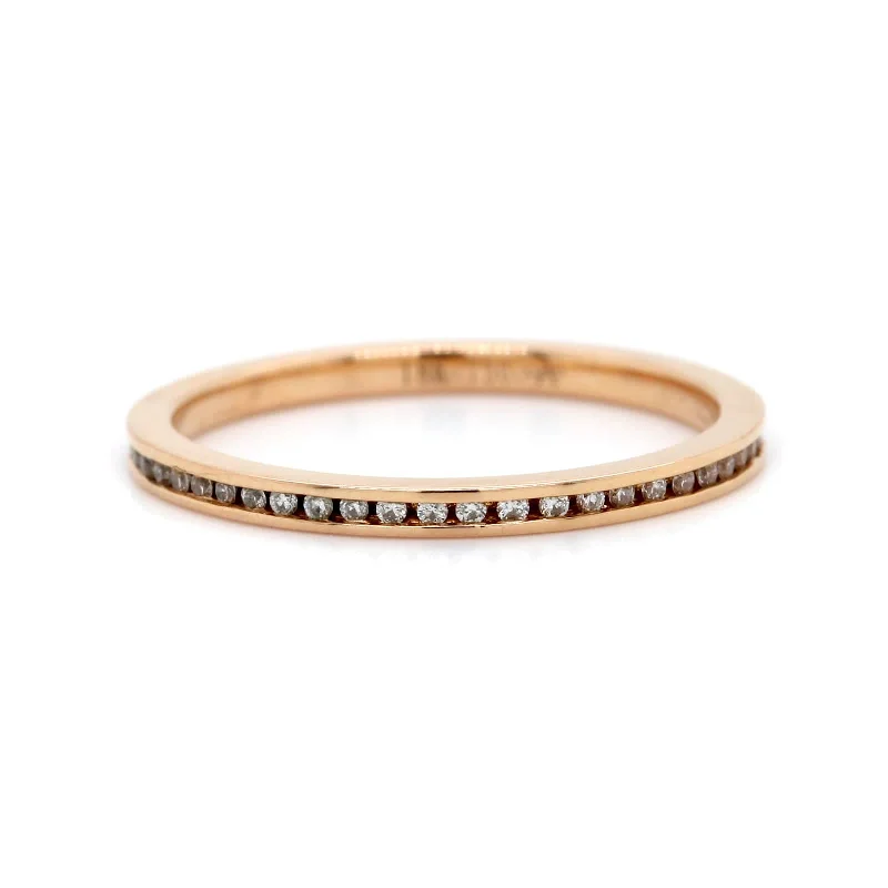 18K Rose Gold Channel Set Diamond Eternity Band