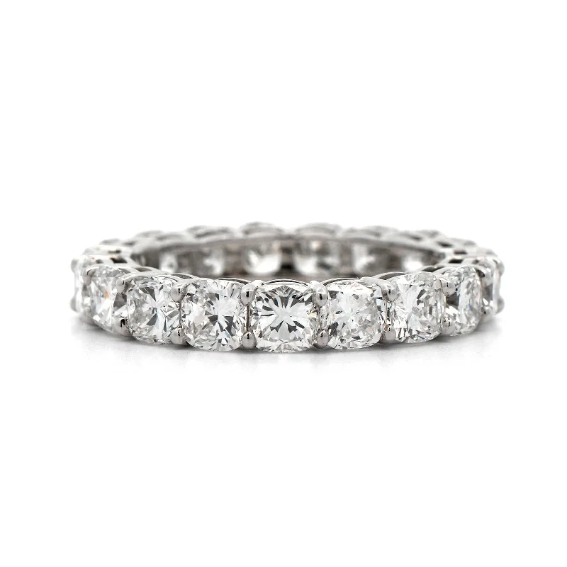 Platinum Cushion Cut Diamond Eternity Band