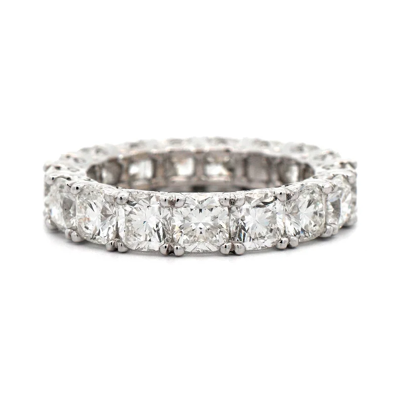 Platinum Cushion Cut Diamond Eternity Band