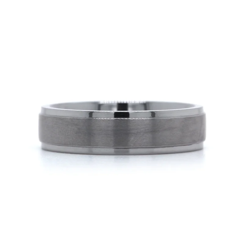 Grey Tantalum Band with Brushed Center