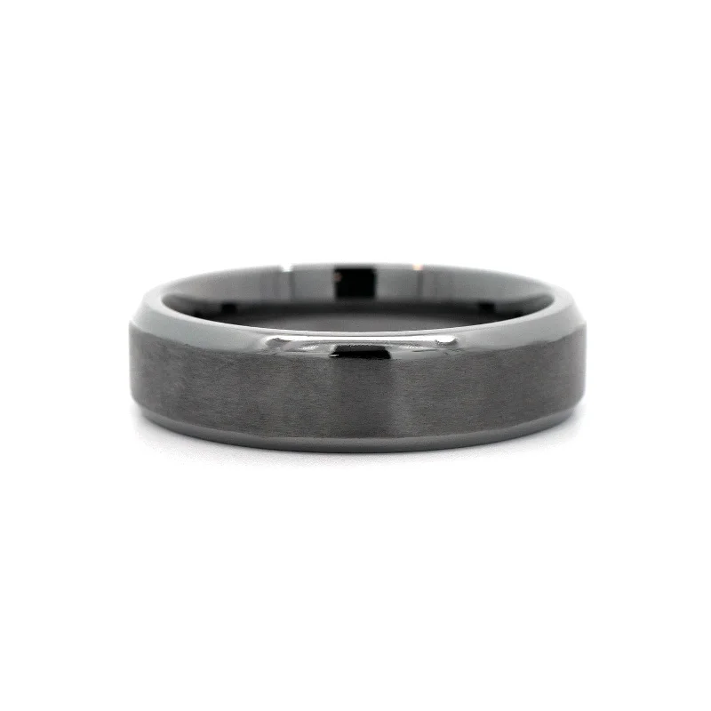 Grey Tantalum Band with Brushed Center