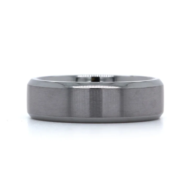 Grey Tantalum Band with Brushed Center