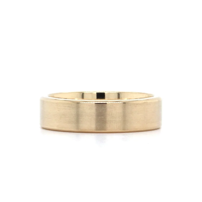 14K Yellow Gold Brushed Finish Band