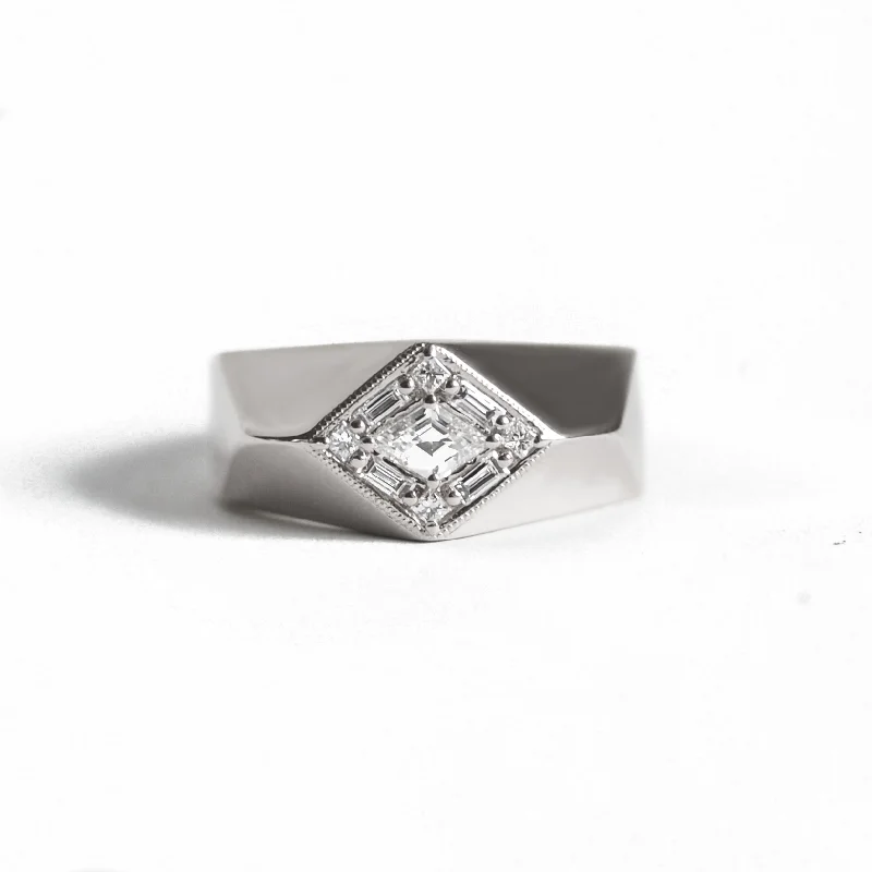 Kite Shaped Diamond Fitzgerald Ring