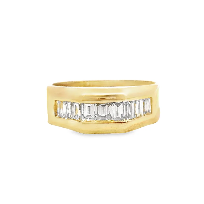 Yellow Gold Diamond Men's Wedding Band